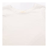 T-Shirt White Organic Cotton Slub Blouson Short Sl