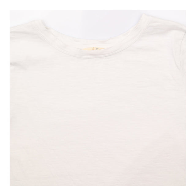 T-Shirt White Organic Cotton Slub Blouson Short Sl