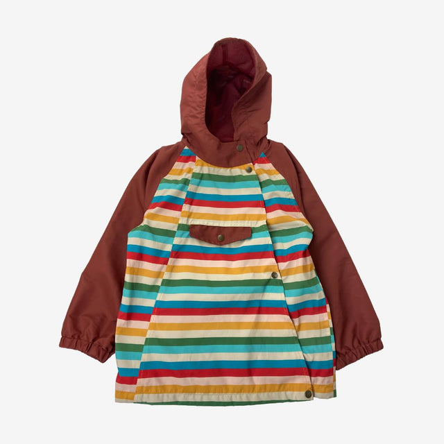 Little Green Radicals rainbow striped raincoat