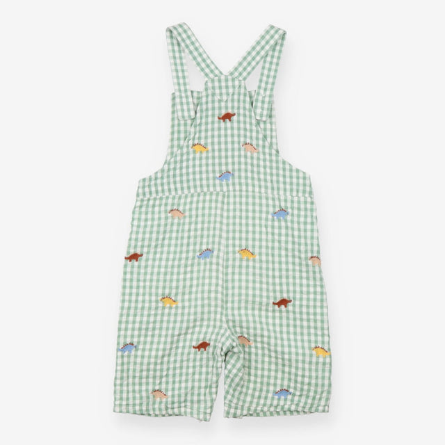 Green Plaid Dinosaur Dungarees