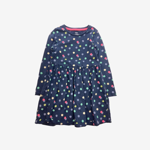 Navy polka dot Long Sleeve dress