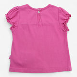T-Shirt Pink Short Sleeve Frill Sleeve