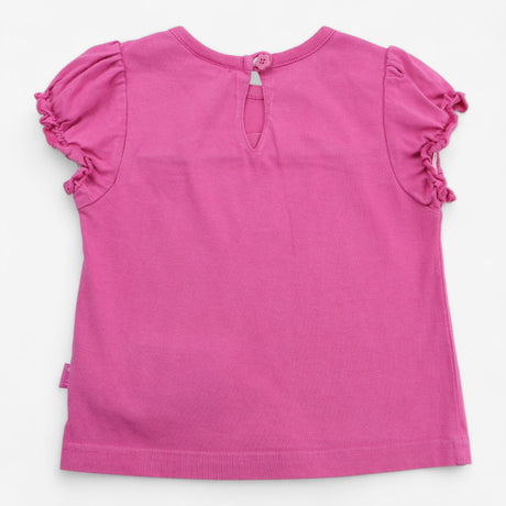 T-Shirt Pink Short Sleeve Frill Sleeve