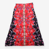 Paisley Floral Stretch Jersey Maxi Skirt Pink Mult