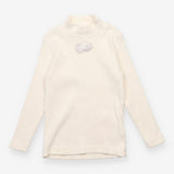 Confiture White Ribbed High Neck LS Top