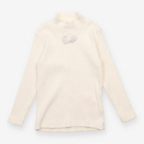 Confiture White Ribbed High Neck LS Top