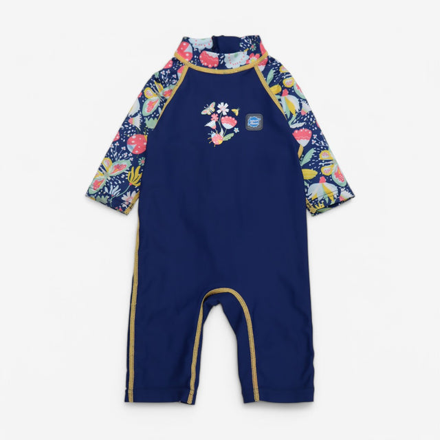 Sunsuit Blue and Yellow with Flowers