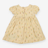 Dress yellow with tulips