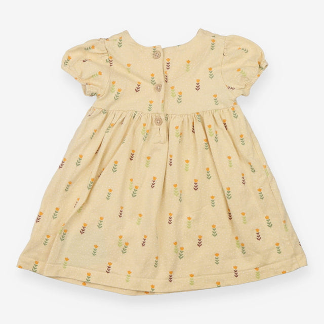 Dress yellow with tulips