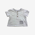 White Button up Crew with Grey Llama Pocket