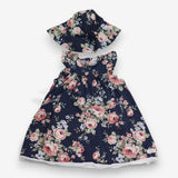 Dress and Hat Navy Flowers