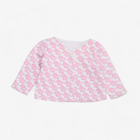 Pink elephant print baby jersey cardie