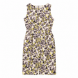 Sleeveless Dress Grey Yellow Floral Silk Blend