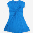 Bright Blue Knot Front V-Neck Viscose Maternity Dr