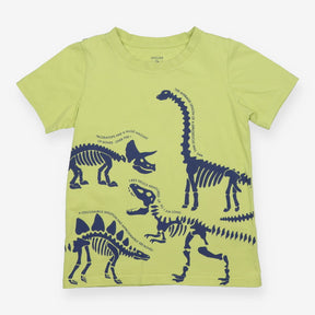 Lime Green T-shirt with Dinosaur Facts 