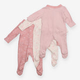 Sleepsuit Pink and White Bunnies 3 Pack