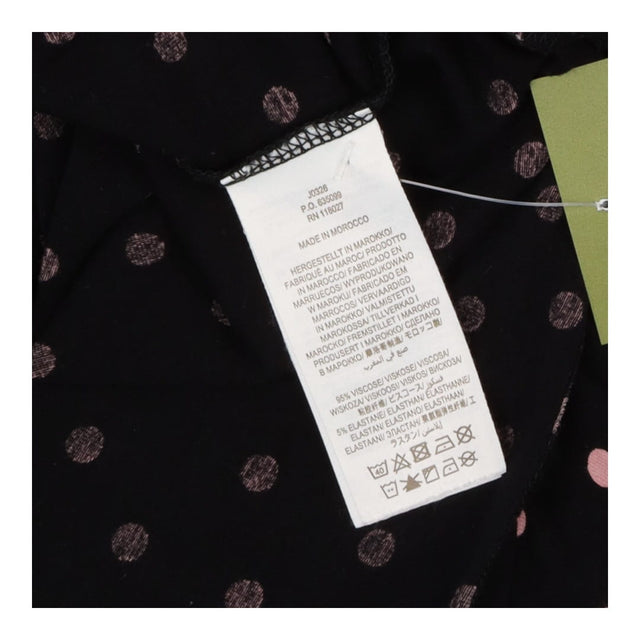 Midi Dress Jersey Polka Dot Pink black Short Sleev