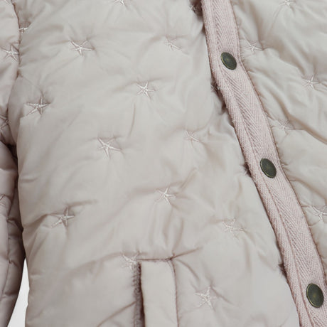 Baby Pink Stars Fleece Lined Coat 