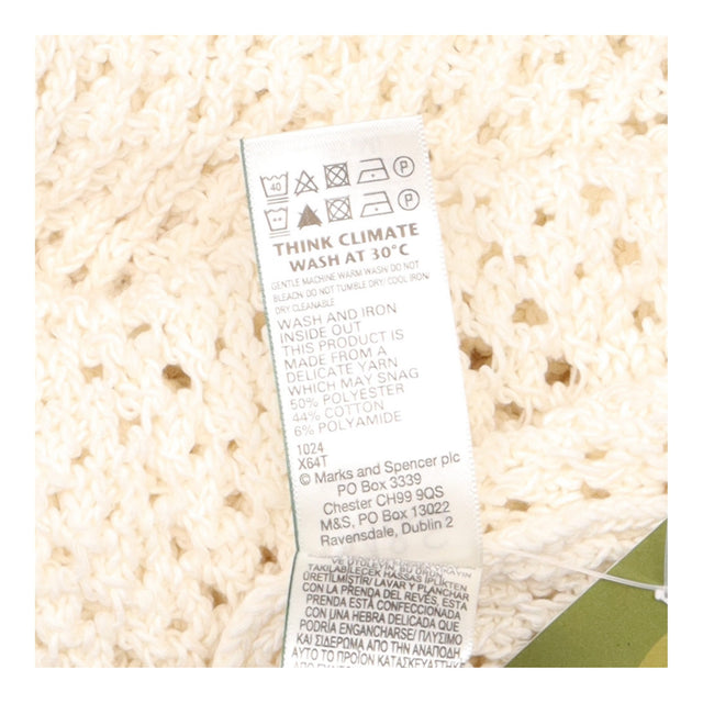 Jumper Cream Open Knit Slouchy Lightweight Cotton 