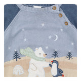 Sweater Blue and Cream Polar Bear and Penguin Pals