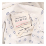 Cotton Blouse Ecru Navy Spot Print Long Sleeve