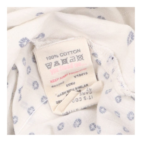 Cotton Blouse Ecru Navy Spot Print Long Sleeve