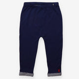 Navy leggings with Christmas pudding