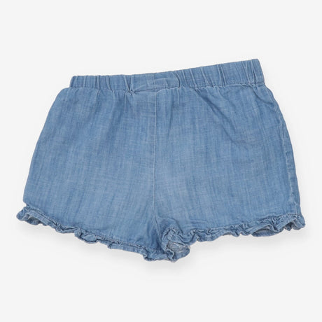 Shorts blue denim ruffle edge