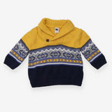 Yellow and Navy Knit Sweater