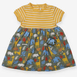 Dress yellow top with green safari animal skirt