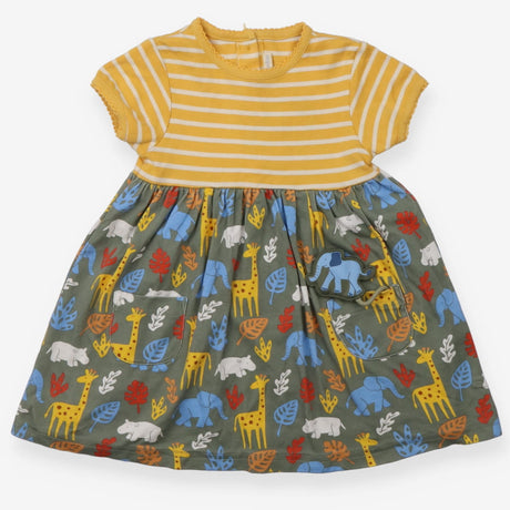 Dress yellow top with green safari animal skirt