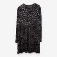 Black Leopard Print High Neck Viscose Midi Materni