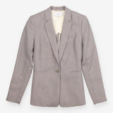 Tailored Blazer Light Grey Longline Single Breaste