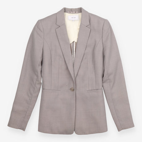 Tailored Blazer Light Grey Longline Single Breaste