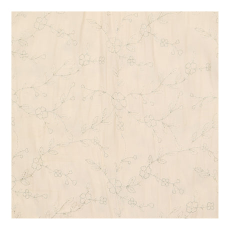 Cream Metallic Silver Floral Embroidered 3/4 Sleev