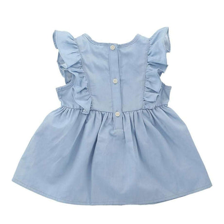 Chambray frill dress