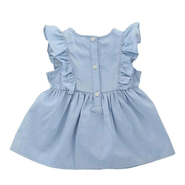 Chambray frill dress