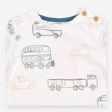 T-shirt white with vehicles