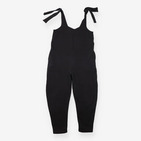 Jumpsuit Black Heavyweight Organic Cotton Tie Shou