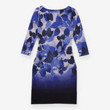 Phase Eight Blue Leaf Print Knitted Tunic Dress