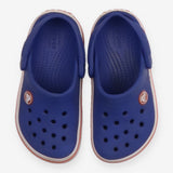 Blue Crocs with Orange Stripe