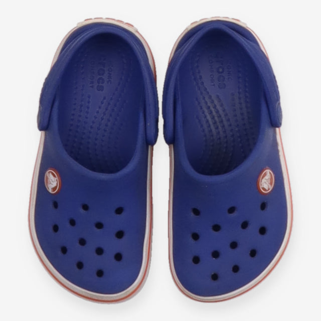 Blue Crocs with Orange Stripe