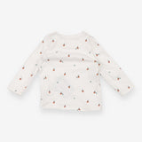 White long sleeved t-shirt acorn print