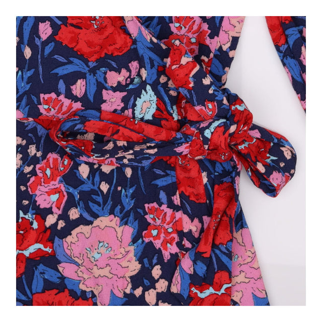 Floral Wrap Top Navy Pink Long Sleeve