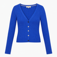 Cardigan Cobalt Blue Ribbed V Neck Button Front Cr