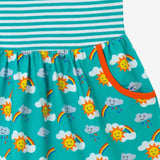 Rainbow print sleeveless dress with pockets