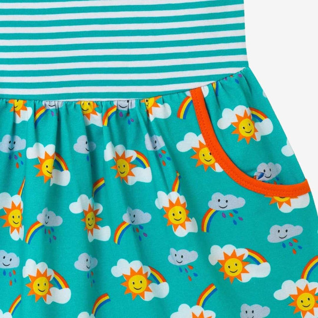 Rainbow print sleeveless dress with pockets