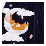 Dress Long Sleeve Velour Navy Sleeping Bunny in th
