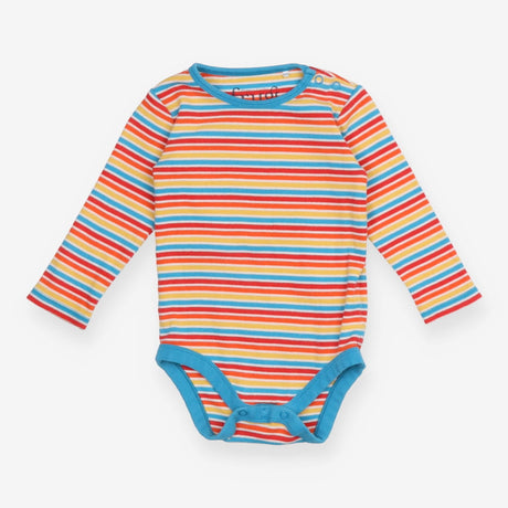 Bodysuit bright stripes blue edging