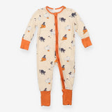 Halloween Zipped Sleepsuit Cream and Orange